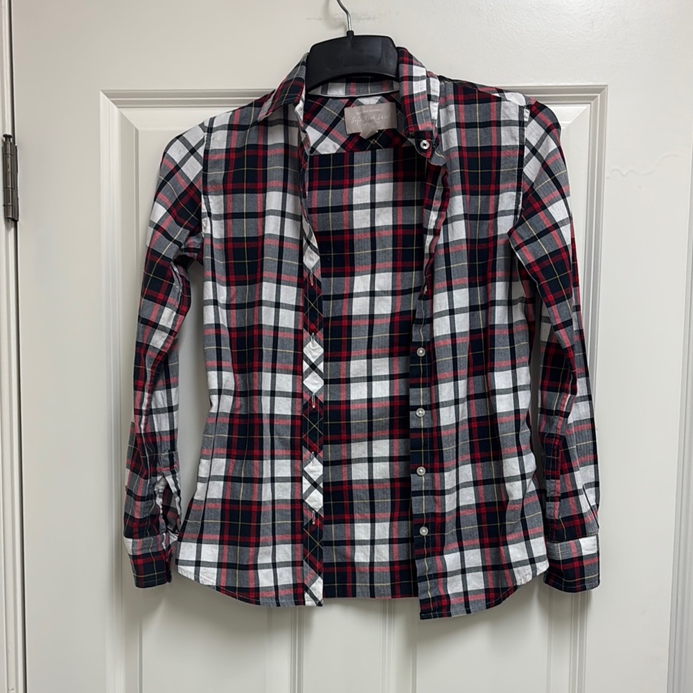 Banana Republic Red and Black Plaid Shirt